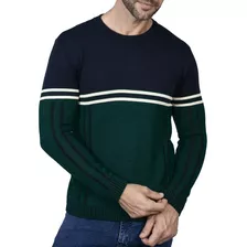 Suéter Masculinotricô-blusa Frio 2 Cores-verde/azul-dir.fabr