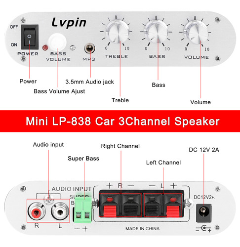 Mquina De Sonido Lvpin Radio Bass Audio Stereo 838 Car Foto 6