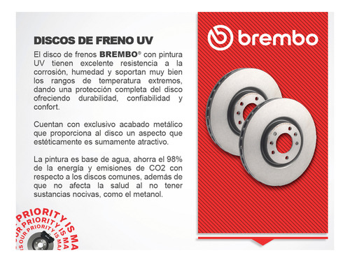 Disco Ventilado Del Izq/der Fiat Uno 13 Al 18 Brembo Foto 5