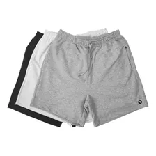 Kit C/ 3 Bermudas Masculinas Shorts Moletinho Moletom