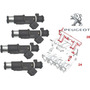 4 Inyectores De Gasolina Para Peugeot 307 2.0l 00-08