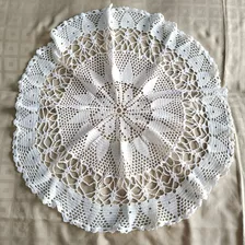 Enorme Carpeta Blanca Tejida A Crochet