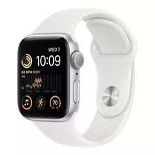 Apple Watch Se 2ª Geração 44 Mm, Malha Branca Prateada, M/l, Branca