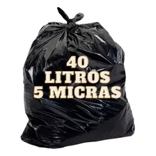Saco De Lixo Preto Reforçado 100-un 40l - 5 Micras