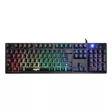 Teclado Gamer Nisuta Gaming Nskbg5rl Qwerty Español España Color Negro Con Luz Rgb