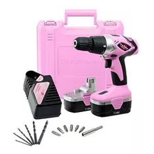 Pink Power Pp181li Kit De Destornillador Y Taladro Eléctric