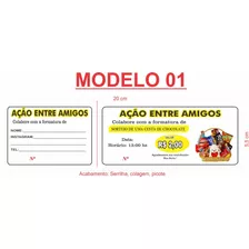 Ação Entre Amigos Colorido Personalizado (1000 Bilhetes)