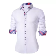 Camisa Dc Blanco Manga Larga Exclusivo Elegante