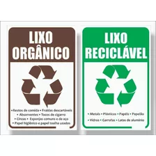 2 Kit Placa Lixo Orgânico E Reciclável 20x30 Cm 02un
