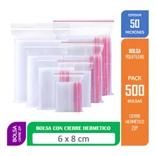 Bolsa Cierre Hermetico Cremallera 6x8 Cms 500 Unds