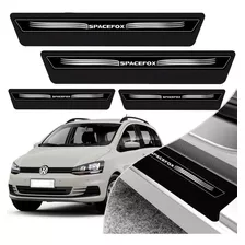 Kit 8 Peças Soleira Adesivo Porta Vw Spacefox 2007 2008 2009 2010 2011 2012 2013 2014 2015 2016 2017 2018 - Preto