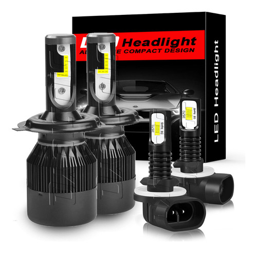 Kit Faros Luz Led H4 14000lm Para Hyundai Haz Alta/baja