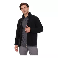 Polar Hombre Full Zipper Cuello Fleece Negro Corona