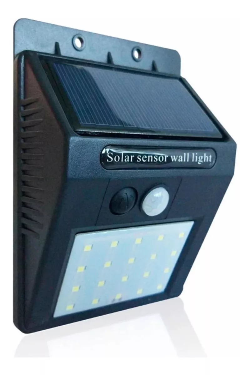 Reflector Led Panel Solar 20w Recargable Sensor Movimiento
