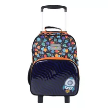 Mochilete Infantil Masculina Container Kids Space - 5222 Cor Preto Desenho Do Tecido Espaço