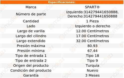 (1) Amortiguador Cofre Izq O Der Mercury Mountaineer 01/07 Foto 2