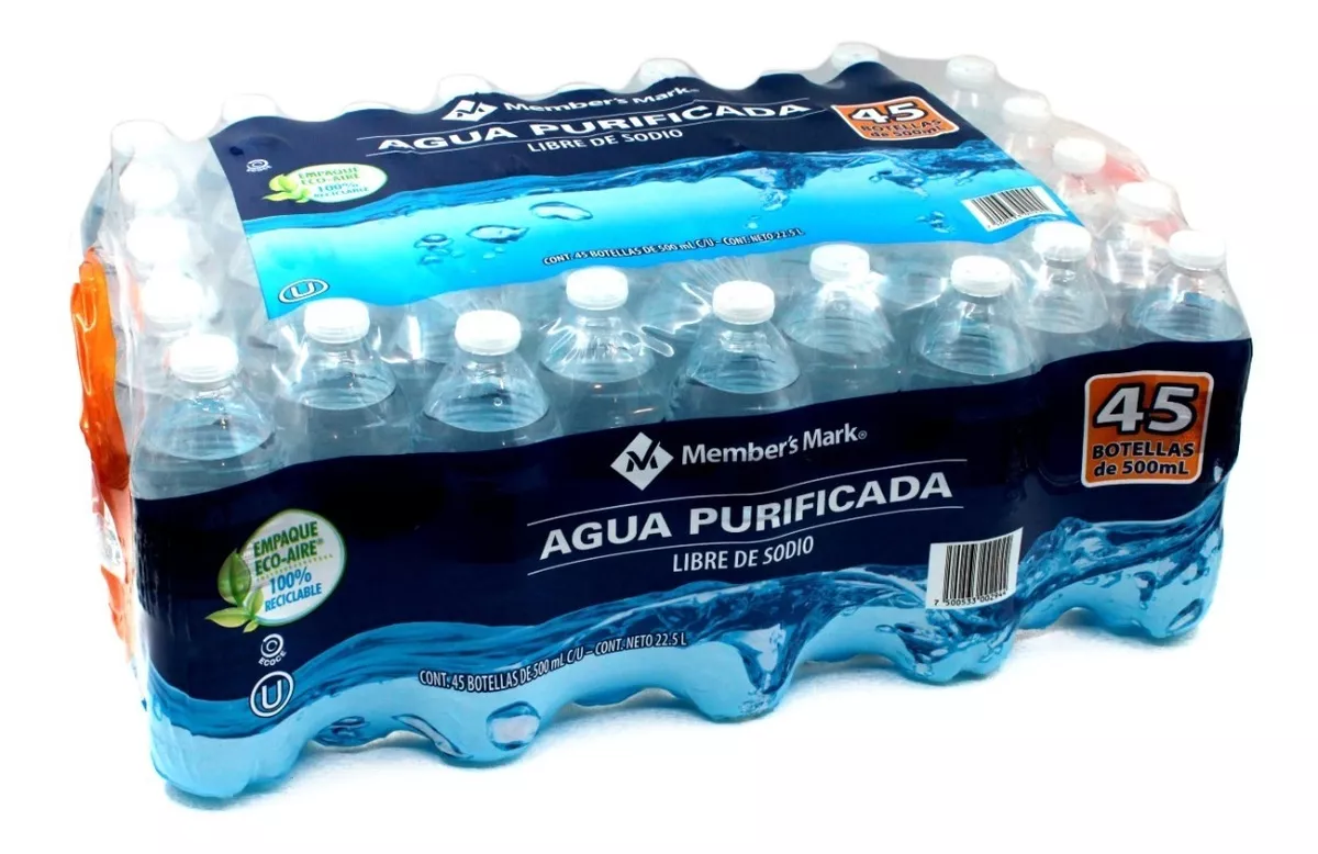 45 Pack Botellas De Agua Purificada 500 Mlts Member's Mark