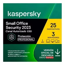 Antivirus Small Office Kaspersky 25 Pcs 3 Servidores 1 Año