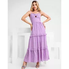 Vestido Feminino Longo Lesie Algodão Luxo