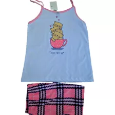 Pijama Adulto Feminino Camisa Alcinha E Shorts 100% Algodão