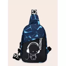 Bolsa Masculina Gráfica De Colorblock Estilosa