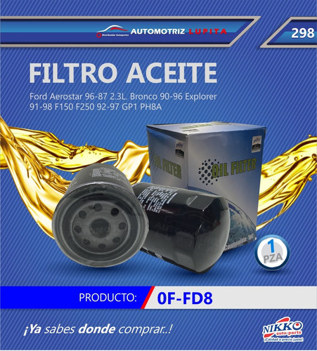Filtro Aceite Ford 86-87 2.3l Gp1 O Lth1 Precio X 10 Piezas  Foto 4