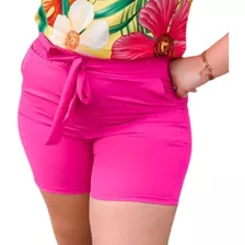 Short Liso Feminino Plus Size Crepinho Atacado