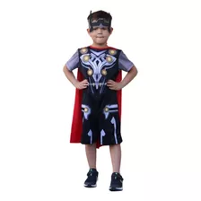 Fantasia Infantil Roupa Thor Capa Mascara Crianças