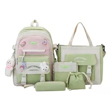 Set 5 Mochila Bolsas Escolar Estudiante Lapicera Tote Lona