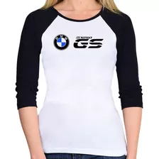 Baby Look Raglan Moto Bmw R 1250 Gs Logo 3/4