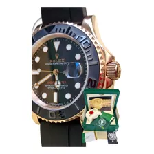 Relogio Rolex 44mm Yach-master Preto Rose Bas Eta 2840 Caixa