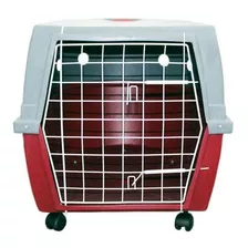 Caixa De Transporte Vermelha Dog Lar Nº5-gigante - Com Rodas