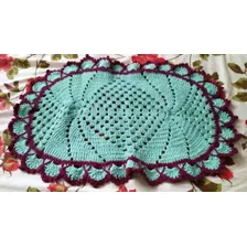 Tapete Oval Em Croche 75 X 50 Cm 