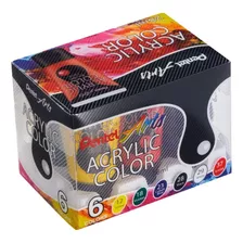 Tinta Acrilica Pentel Arts Acrilic Color 6 Cores