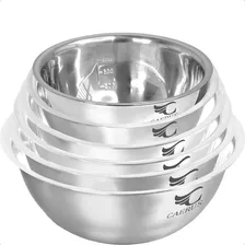 Kit 6 Tigelas Bowls Aço Inox Multiuso Redonda 4l Gourmet