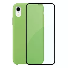 Capinha Silicone Aveludada Compatível iPhone XR + Película3d Cor Verde