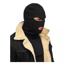 Touca Gorro Lã Preta Ninja Motoqueiro Balaclava Único 2 Em 1