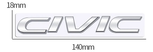 Emblema Letras Sueltas 3d Civic 14cm / 1.8cm Foto 4
