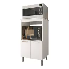 Balcão Cozinha Multiuso Pop 65cm Branco Forno E Microondas