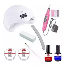 Kit Unhas Gel Porcelana Acrigel Fibra Banho De Gel Completo