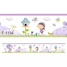 Adesivo Personalizado Faixa Border Ursinha Jardim Menina