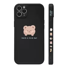 Funda Para iPhone 11 Pro, Estampe Oso/negra/rigida