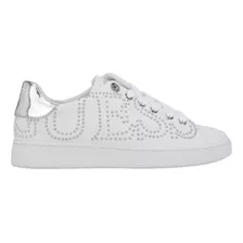 Tenis Guess Gwrazz-a Mujer Blanco - Plateado Originales