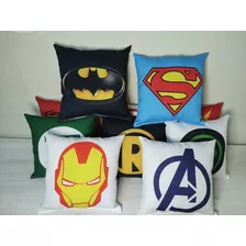 5 Almohadones 30x30 Superheroes Logo