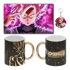 Cuadro + Taza Oro Espejo + Llavero Dragon B Z Super Variedad