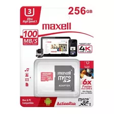 Tarjeta Memoria Micro Sd 256gb 4kuh3 Con Adaptador Sd Maxell