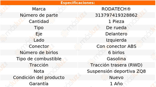 1- Maza Rueda Delantera Izq I-290 L4 2.9l 07/08 Rodatech Foto 5