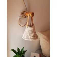 Lampara Velador Colgante Tejida Deco Moderna