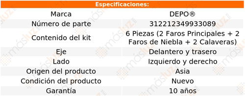 Paq Calaveras Y 4 Faros P/ Renault Megane 2004/2006 Depo Foto 5