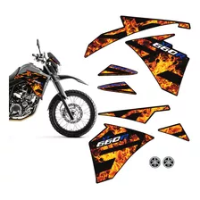 Adesivos Tanque Yamaha Xt 660r 2015 Moto Preta + Emblemas